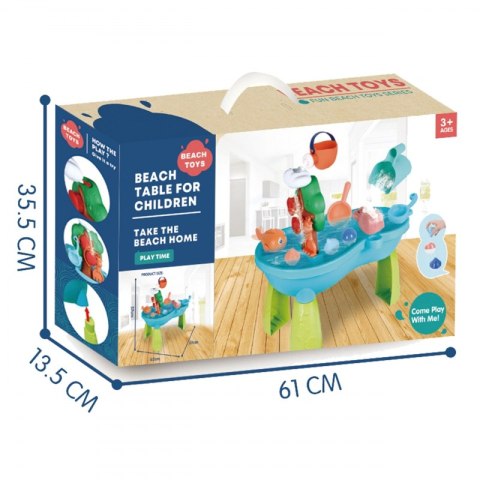 WOOPIE Stolik Wodny 2w1 Piaskownica Wodospad 10 akc. Woopie