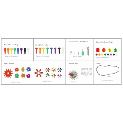 MASTERKIDZ Drewniany Stół Edukacyjny + AKCESORIA STEM WALL + 135 Klocków Masterkidz MASTERKIDZ Drewniany Stół Edukacyjny + AKCESORIA STEM WALL + 135 Klocków Masterkidz