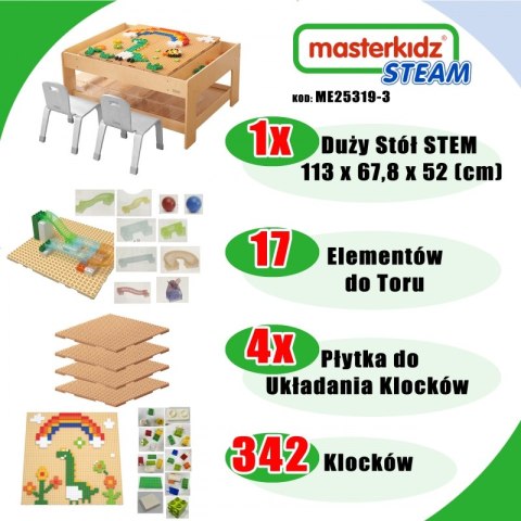 MASTERKIDZ Drewniany Stół Edukacyjny + AKCESORIA STEM WALL + 359 el. Masterkidz MASTERKIDZ Drewniany Stół Edukacyjny + AKCESORIA STEM WALL + 359 el. Masterkidz