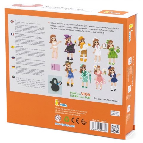 Viga Drewniana Układanka Magnetyczna Ubieranka Edukacyjna Viga Toys
