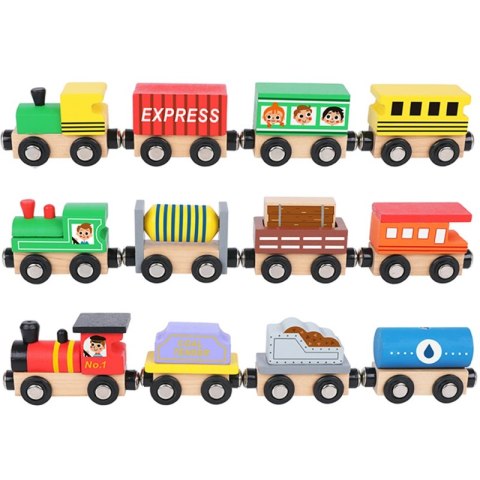 Tooky Toy Drewniane Pojazdy Wagoniki na Magnes Tooky Toy Tooky Toy Drewniane Pojazdy Wagoniki na Magnes Tooky Toy