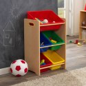 KidKraft Drewniany organizer 5 plastikowych pojemników KidKraft