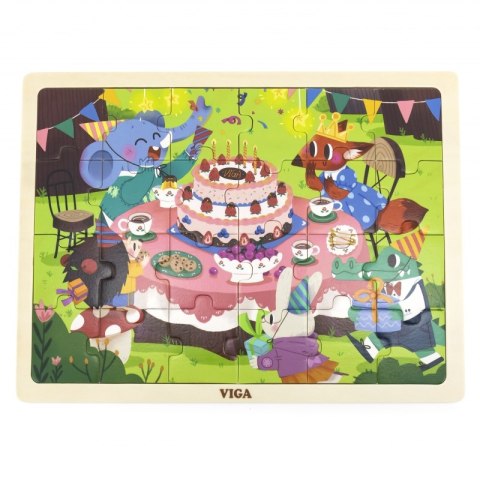 VIGA Drewniane Puzzle Układanka 24 el. Przyjęcie Urodzinowe Viga Toys VIGA Drewniane Puzzle Układanka 24 el. Przyjęcie Urodzinowe Viga Toys
