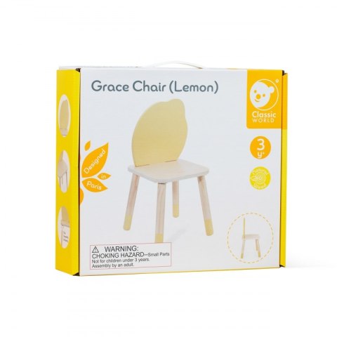 CLASSIC WORLD Pastelowe Krzesełko Grace dla Dzieci 3+ (Lemon) Classic World CLASSIC WORLD Pastelowe Krzesełko Grace dla Dzieci 3+ (Lemon) Classic World