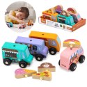 VIGA Drewniany Zestaw Food Trucki Pojazdy cukierni 4 autka Viga Toys