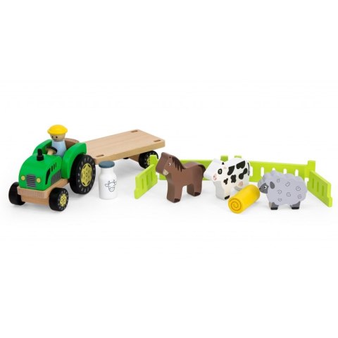 VIGA Traktor Drewniany Zwięrzatka Farma Zagroda Viga Toys VIGA Traktor Drewniany Zwięrzatka Farma Zagroda Viga Toys