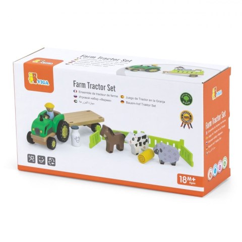 VIGA Traktor Drewniany Zwięrzatka Farma Zagroda Viga Toys VIGA Traktor Drewniany Zwięrzatka Farma Zagroda Viga Toys