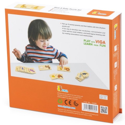 VIGA Drewniane Puzzle Układanka Zwierzątka Małe i Duże Viga Toys VIGA Drewniane Puzzle Układanka Zwierzątka Małe i Duże Viga Toys