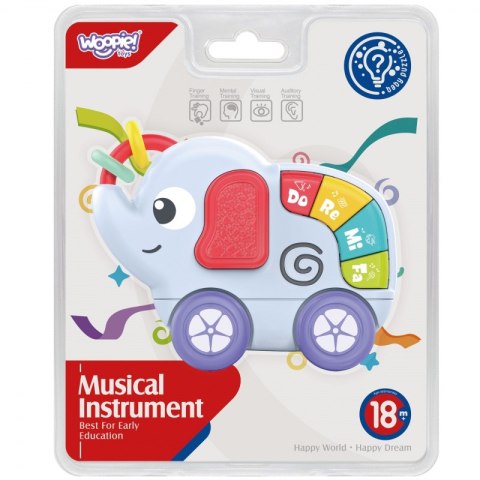 WOOPIE BABY Zabawka Sensoryczna Muzyczna dla Niemowląt Słonik Woopie WOOPIE BABY Zabawka Sensoryczna Muzyczna dla Niemowląt Słonik Woopie