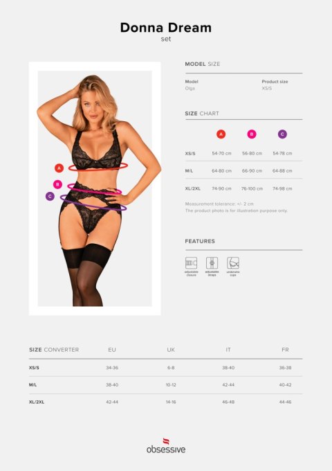 KOMPLET 3-CZĘŚCIOWY DONNA DREAM OBSESSIVE KOMPLET 3-CZĘŚCIOWY DONNA DREAM OBSESSIVE