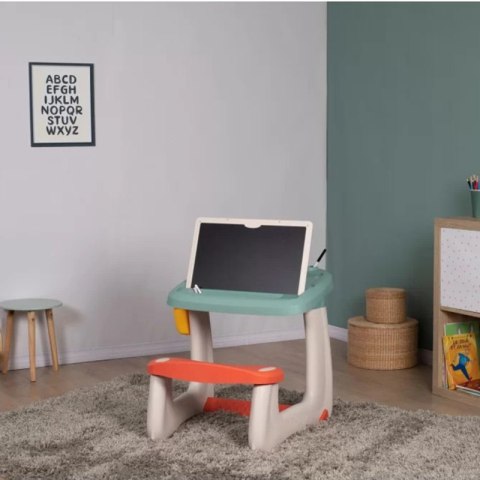 Smoby Dwustronne Biurko Ławka Tablica 2w1 + 80 akcesoriów Smoby