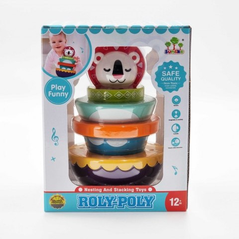 WOOPIE Zabawka Sensoryczna Układanka Piramidka dla Niemowląt 6 el. Woopie