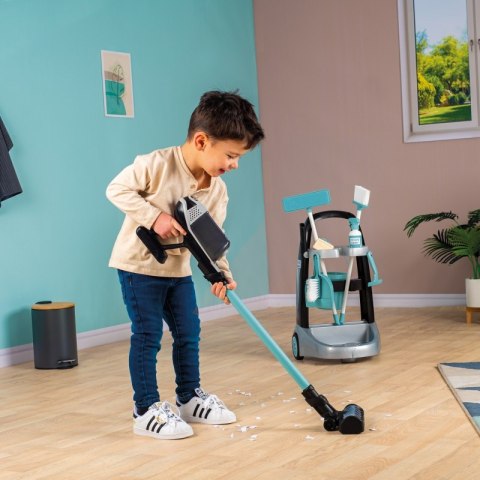 Smoby - Wózek do sprzątania z odkurzaczem Rowenta z dźwiękiem + 10 akcesoriów Smoby