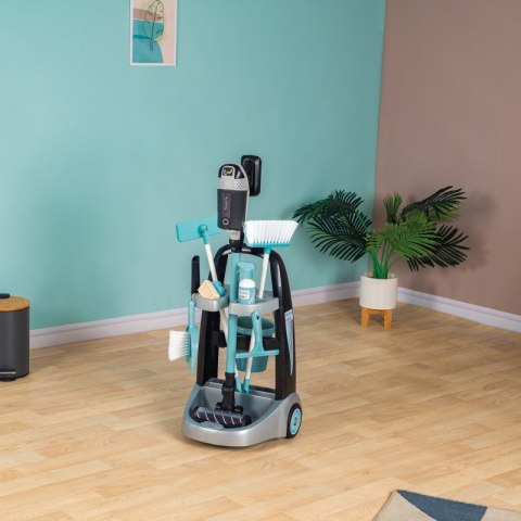 Smoby - Wózek do sprzątania z odkurzaczem Rowenta z dźwiękiem + 10 akcesoriów Smoby