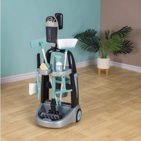 Smoby - Wózek do sprzątania z odkurzaczem Rowenta z dźwiękiem + 10 akcesoriów Smoby