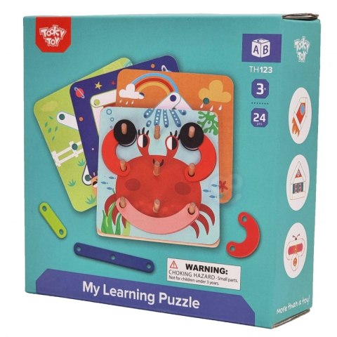 TOOKY TOY Drewniana Układanka Klocki Kołki Wzory Zwierząt do Odtworzenia Tooky Toy TOOKY TOY Drewniana Układanka Klocki Kołki Wzory Zwierząt do Odtworzenia Tooky Toy