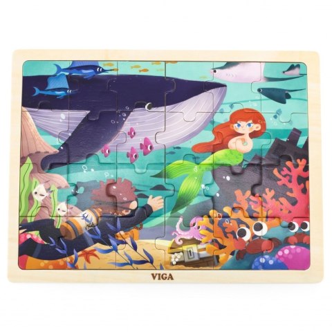 VIGA Drewniane Puzzle Układanka 24 el. Sekrety Morza Viga Toys VIGA Drewniane Puzzle Układanka 24 el. Sekrety Morza Viga Toys
