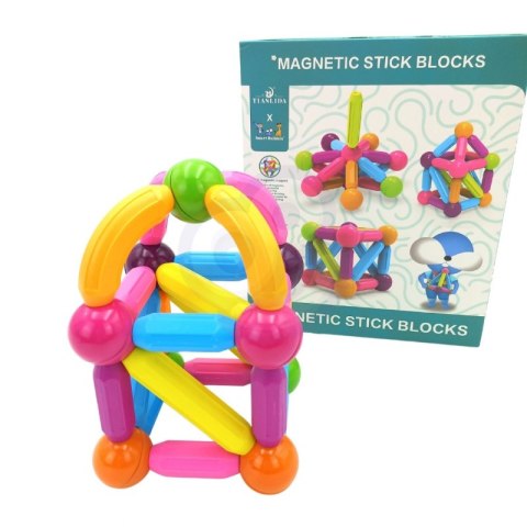 WOOPIE Magnetyczne Klocki Konstrukcyjne Edukacyjne Duże Grube 38 el. Woopie
