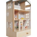 Classic World Duży Drewniany Domek dla Lalek 2 Figurki NATURALNE DREWNO 28 el. Classic World