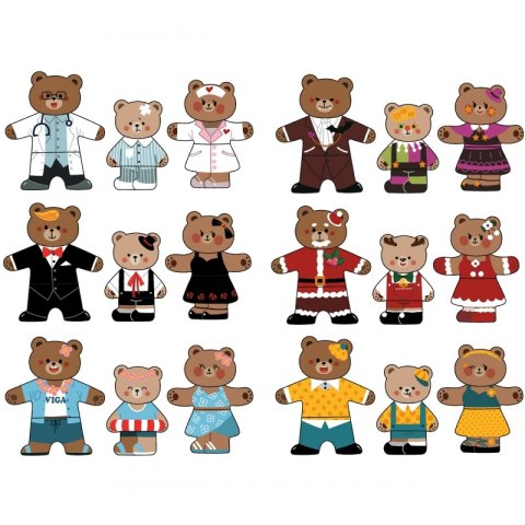 VIGA Drewaniana Magnetyczna Układanka Rodzina Niedźwiadków Viga Toys VIGA Drewaniana Magnetyczna Układanka Rodzina Niedźwiadków Viga Toys