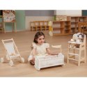 VIGA PolarB Krzesełko do Karmienia dla Lalek Białe Drewniane Viga Toys