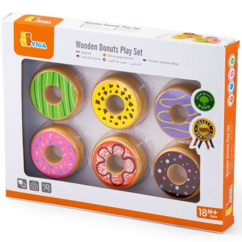 Viga Drewniane Pączki Donaty 6 szt Viga Toys Viga Drewniane Pączki Donaty 6 szt Viga Toys