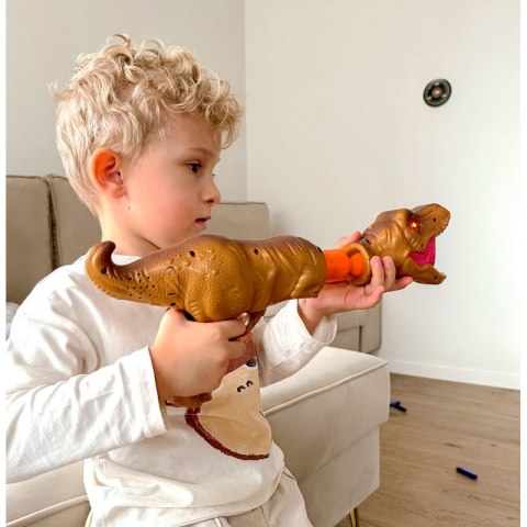 WOOPIE Pistolet na Piłki Kulki Piankowe i Strzałki Wyrzutnia Automatyczna Dinozaur 12 el. Woopie