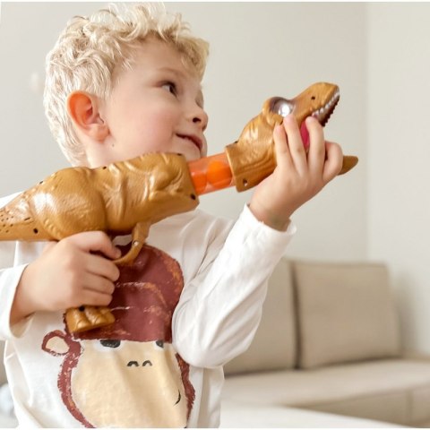 WOOPIE Pistolet na Piłki Kulki Piankowe i Strzałki Wyrzutnia Automatyczna Dinozaur 12 el. Woopie