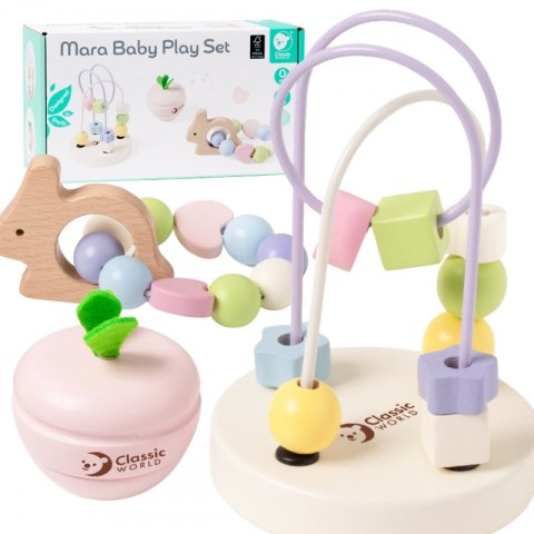 CLASSIC WORLD Pastelowy Zestaw Motoryczny dla Niemowląt Box Pierwsze Zabawki od Urodzenia Classic World