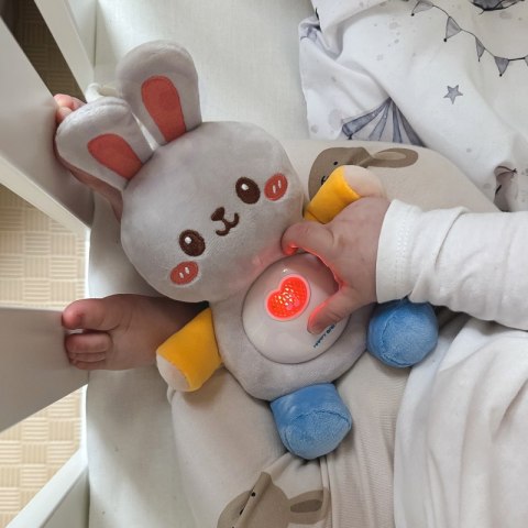 WOOPIE BABY Interaktywny Pluszak Przytulanka dla Niemowląt Światło Dźwięk Króliczek Usypiacz Niebieski Woopie WOOPIE BABY Interaktywny Pluszak Przytulanka dla Niemowląt Światło Dźwięk Króliczek Usypiacz Niebieski Woopie