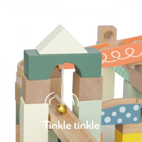 CLASSIC WORLD Drewniany Tor Kulkowy Domino Kulodrom Klocki z Cymbałkami Classic World