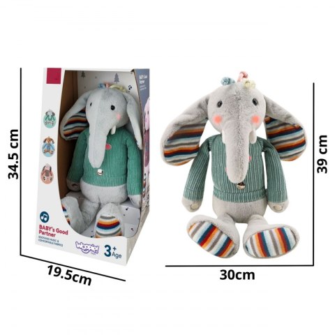 WOOPIE BABY Interaktywny Słonik Przytulanka z Dźwiękiem i Światłem Woopie