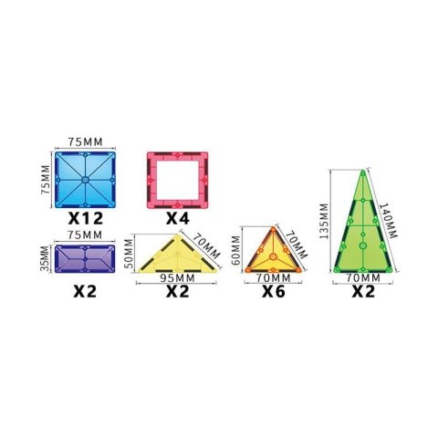 WOOPIE Magnetyczne Klocki Konstrukcyjne Montessori 3D Woopie