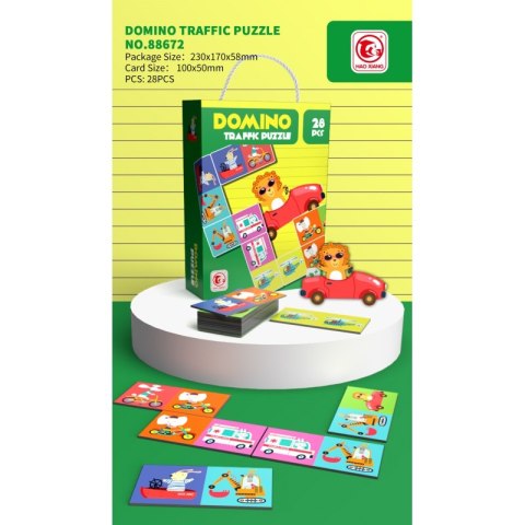 WOOPIE Gra Edukacyjna Transport Zwierzęta Puzzle Domino Montessori Woopie
