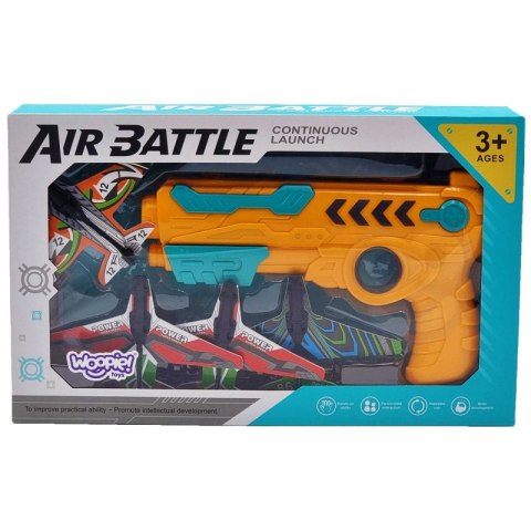 WOOPIE Pistolet Wyrzutnia Samolotów Automtyczna + 4 Samoloty Woopie