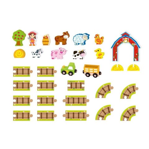 TOOKY TOY Drewniana Farma w Walizce Figurki Pojazdy Tooky Toy TOOKY TOY Drewniana Farma w Walizce Figurki Pojazdy Tooky Toy