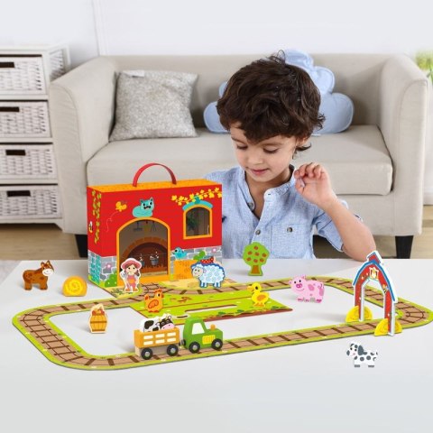 TOOKY TOY Drewniana Farma w Walizce Figurki Pojazdy Tooky Toy TOOKY TOY Drewniana Farma w Walizce Figurki Pojazdy Tooky Toy