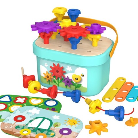 TOOKY TOY Układanka Montessori Kołki w Pudełku Stosy Nawlekanka Tooky Toy