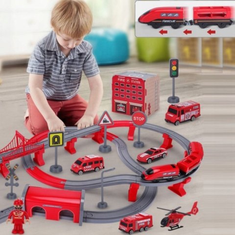 WOOPIE Kolejka Elektryczna Tor Samochodowy Straż Helikopter Auta 92 el. Woopie WOOPIE Kolejka Elektryczna Tor Samochodowy Straż Helikopter Auta 92 el. Woopie