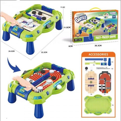 WOOPIE Gra Zręcznościowa 2w1 Mini Hokej Wyścigi Woopie