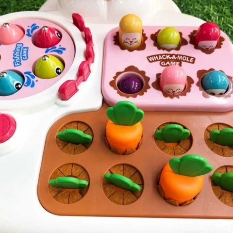 WOOPIE Gra Zręcznościowa 4w1 Łowienie Rybek Waga Szalkowa Uderz w Kreta i Marchewki Woopie