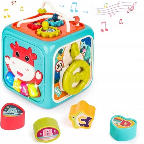 WOOPIE Kostka Sensoryczna Edukacyjna Montessori Sorter 6w1 Woopie