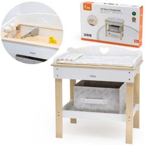 VIGA Drewniany Przewijak 2w1 wanna dla Lalek Viga Toys