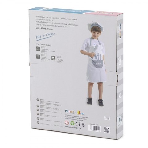 VIGA PolarB Strój Kucharza Fartuszek + Czepek Viga Toys