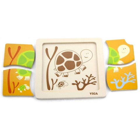 VIGA Puzzle drewniane 12 plansz po 4 puzzle w stojaku Viga Toys VIGA Puzzle drewniane 12 plansz po 4 puzzle w stojaku Viga Toys