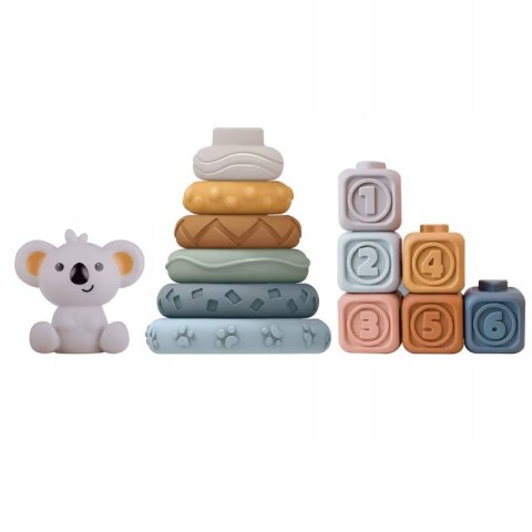WOOPIE BABY Zestaw Edukacyjny 3w1 Piramidka Klocki Gryzak Woopie