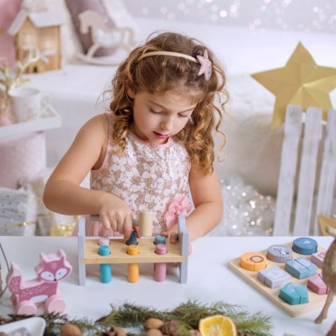 VIGA PolarB Zestaw Drewniana Piramidka + Przebijanka z Młoteczkiem Miś Polarny Montessori Viga Toys VIGA PolarB Zestaw Drewniana Piramidka + Przebijanka z Młoteczkiem Miś Polarny Montessori Viga Toys