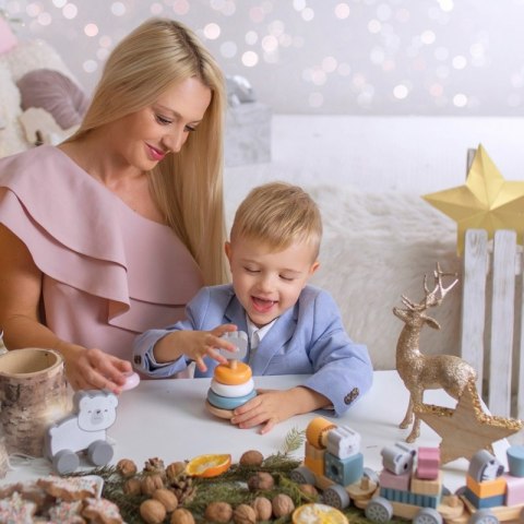 VIGA PolarB Zestaw Drewniana Piramidka + Przebijanka z Młoteczkiem Miś Polarny Montessori Viga Toys VIGA PolarB Zestaw Drewniana Piramidka + Przebijanka z Młoteczkiem Miś Polarny Montessori Viga Toys