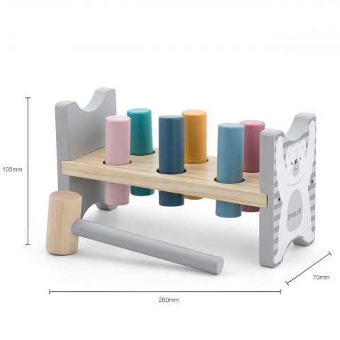 VIGA PolarB Zestaw Drewniana Piramidka + Przebijanka z Młoteczkiem Miś Polarny Montessori Viga Toys VIGA PolarB Zestaw Drewniana Piramidka + Przebijanka z Młoteczkiem Miś Polarny Montessori Viga Toys