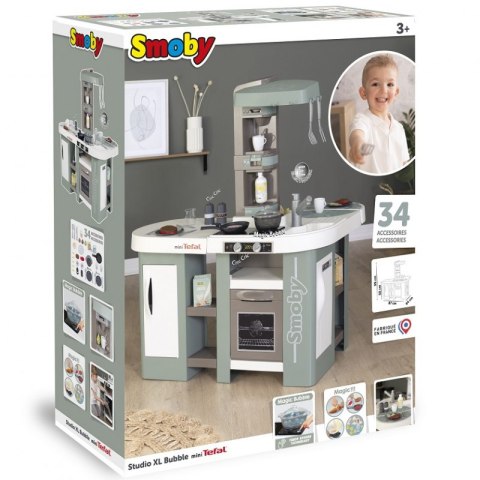 SMOBY Mini Tefal Studio Kuchnia Bubble XL + 34 Akcesoria Smoby SMOBY Mini Tefal Studio Kuchnia Bubble XL + 34 Akcesoria Smoby